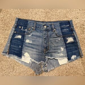 American Eagle Outfitters Two-Tone Blue Jean Shorts